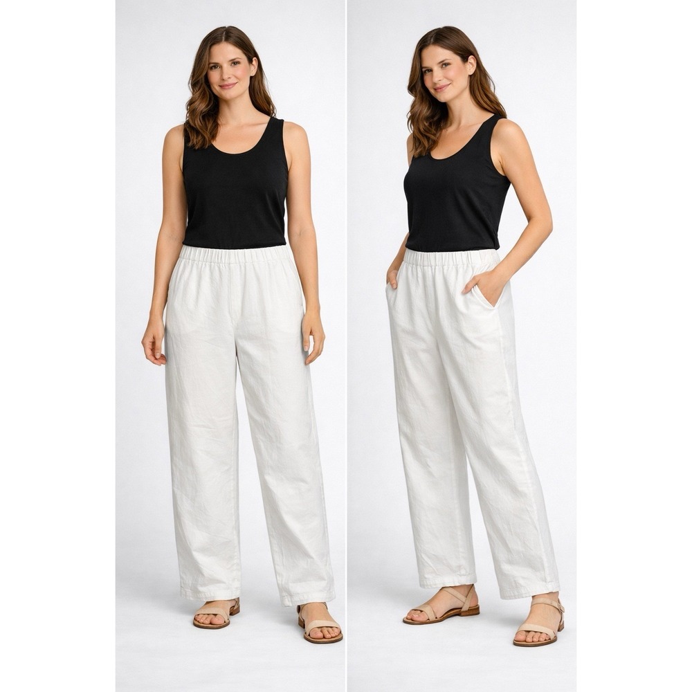NWT Denim & Co XL Perfect White Pull-On Original USA Made Straight Leg Pants Lux